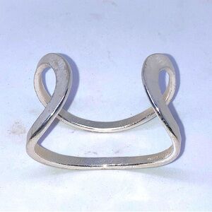 KARINE SULTAN Minimalist split cuff wrap bracelet Silver plated modern funky